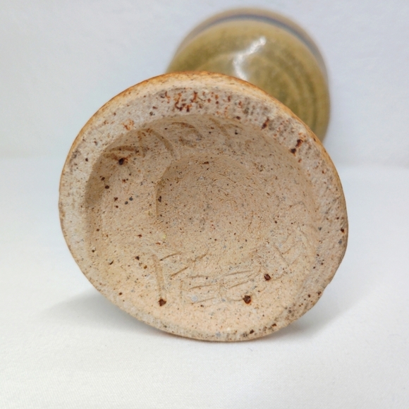 Marj Peeler Pottery Wine Goblet Clay Chalice Earthenware Vintage Folk Art Pair 2 - Picture 9 of 13